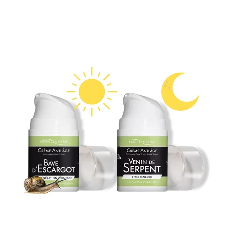 Anti-Wrinkle Day & Night Set: Day Cream with Snail Secretion Extract & Night Cream with Snake Venom